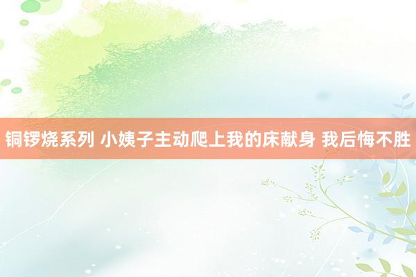 铜锣烧系列 小姨子主动爬上我的床献身 我后悔不胜