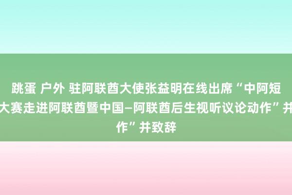 跳蛋 户外 驻阿联酋大使张益明在线出席“中阿短视频大赛走进阿联酋暨中国—阿联酋后生视听议论动作”并致辞