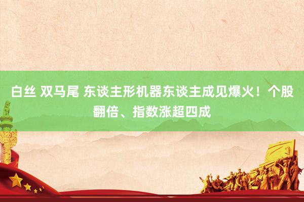 白丝 双马尾 东谈主形机器东谈主成见爆火！个股翻倍、指数涨超四成